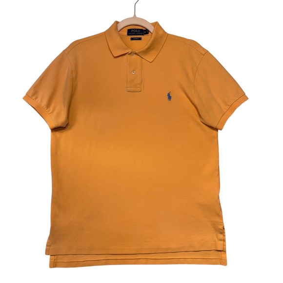 Polo Ralph Lauren Other - Polo Ralph Lauren Mens‎ Custom Fit Short Sleeve Mesh Polo Shirt Orange Size M
